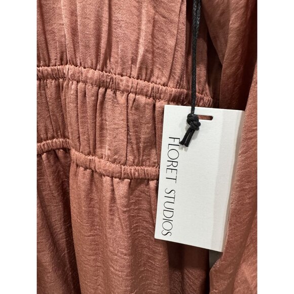 FLORET STUDIOS Women Long Burnt Apricot Dress XL - Picture 5 of 6
